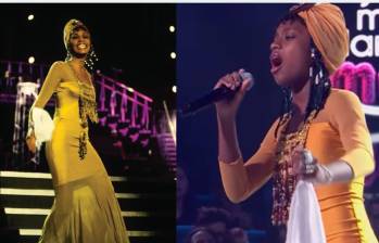 La ‘Mini Whitney Houston’ llegó desde Buenaventura al escenario de Yo Me Llamo, donde sorprendió con su talento vocal. FOTO: Neal Preston vía whitneyhouston.com. Captura de video. 