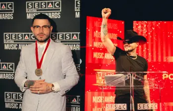 Kapo durante su presentación y reconocimiento como Compositor del Año en los SESAC Latina Music Awards 2026 en Los Ángeles. Foto: Instagram @yosoytukapo
