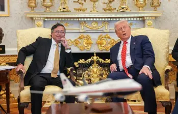 Gustavo Petro y Donald Trump en reunión en la Casa Blanca el pasado 3 de febrero. Foto: Presidencia