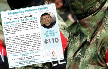 Vereda Versalles, zona rural de Tibú, Norte de Santander, donde fue asesinado Magnelley Pállares Franco. Foto: Indepaz / AFP