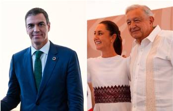 El presidente del Gobierno español, Pedro Sánchez, la presidenta electa de México, Claudia Sheinbaum y el mandatario saliente del mismo país, Andrés Manuel López Obrador. FOTOS: Tomadas de X @sanchezcastejon y @Claudiashein 