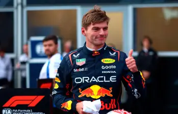 El neerlandés Max Verstappen de Red Bull, ganó con gran autoridad el Gran Premio de Azerbaiyán de Fórmula 1. FOTO GETTY 