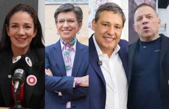 Cuatro de los cinco candidatos que solicitaron anticipos no pasaron el umbral: Sondra Macollins, Claudia López, Mauricio Lizcano y Santiaf¿go Botero. FOTOS: EL COLOMBIANO, Alcaldía de Bogotá, @MauricioLizcano y @SantiBotero2026