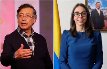 El presidente Gustavo Petro y la embajadora de Colombia ante Países Bajos, Carolina Olarte-Bácares. FOTOS: Colprensa