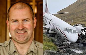 El senador estatal de Dakota del Norte, Doug Larsen, y una imagen de referencia de accidente aéreo. FOTO: Facebook DOUG LARSEN y Twitter @WeKnow_1234