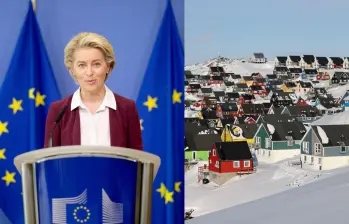 La presidenta de la Comisión Europea, Ursula von der Leyen, manifestó que la UE estará unida para responder a las amenazas de Trump y su deseo de apoderarse de Groenlandia. Fotos: Getty Images y Xinhua