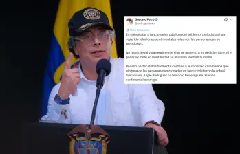 El presidente Gustavo Petro se pronunció sobre la polémica desatada tras una entrevista en la que Angie Rodríguez, actual cabeza del Fondo de Adaptación, presentó fuertes denuncias contra funcionarios de su Gobierno. Foto: Colprensa / redes sociales.