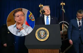 Donald Trump reiteró que Gustavo Petro está produciendo cocaína. FOTO: AFP y PRESIDENCIA