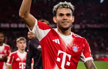 Luis Díaz en un partido con Bayern Múnich. Suma 7 partidos, 4 goles y 2 asistencias en lo que lleva de temporada. FOTO: Redes sociales @FCBayern