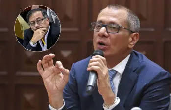 Jorge Glas, exvicepresidente ecuatoriano condenado por corrupción y el presidente Gustavo Petro. FOTO: Colprensa