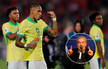 Presidente Lula da Silva pidió no convocar a jugadores como Rodrygo, Raphinha y Endrick. Fotos: Getty Images y Colprensa. 