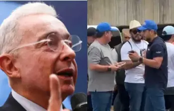 Álvaro Uribe Vélez, expresidente y líder del Centro Democrático, y los altercados que se presentaron a las afueras de su casa. Foto: Colprensa/Redes sociales.