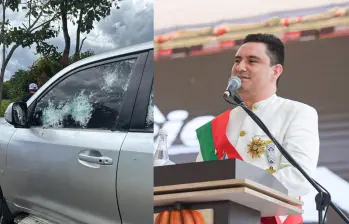 Gobernador de Arauca, Renson Martínez, sobrevivió a un atentado terrorista. Foto: Colprensa y redes sociales.