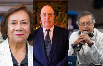 Rosa Villavicencio, canciller; Daniel García-Peña, embajador de Colombia en Estados Unidos y Gustavo Petro, presidente de Colombia. FOTO: COLPRENSA Y PRESIDENCIA.