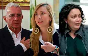 Álvaro Uribe, Katherine Miranda y Angélica Lozano resultaron “quemados” en las elecciones de 2026 al Senado. FOTOS: Julio Herrera – El Colombiano