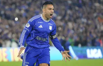 Radamel Falcao García tiene contrato hasta junio de 2026 con Millonarios. Foto: Catalina Olaya - Colprensa