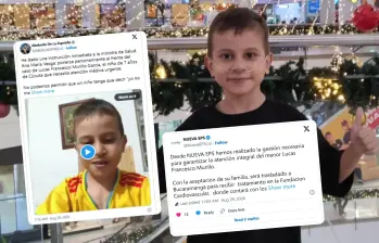Lucas Francesco Murillo García, de 7 años, nació con una cardiopatía y necesita avanzar en su proceso médico para acceder a un eventual trasplante de corazón. Foto: Cortesía Familia de Lucas Francesco / redes sociales