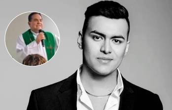El padre Walter Zapata sorprendió a los feligreses tras cantar una canción de Yeison Jiménez. FOTOS: Cortesía