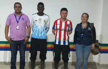 Ángel González Garcés y Édgar Mina Carabalí fueron liberados. FOTO: Defensoría del Pueblo