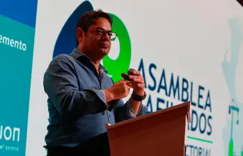 Guillermo Herrera, presidente ejecutivo de Camacol, durante la Asamblea de afiliados y Foro Económico Sectorial. FOTO: MANUEL SALDARRIAGA