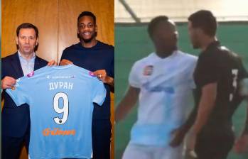 Jhon Jáder Durán fue titular en el amistoso del Zenit ante el Krasnodar en Dúbai. Fotos: @Zenit y Captura de video. 