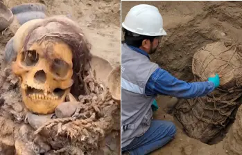 Un sorprendente hallazgo se produjo en Lima, Perú, cuando obreros instalaban tuberías. FOTOS: Empresa Cálidda