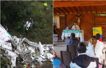 Los habitantes del municipio de La Union, Antioquia, conmemoraron el accidente que ocurrió en 2016 con el equipo de Brasil, Chapecoense. FOTO: EL COLOMBIANO Y ALCALDÍA DE LA UNIÓN