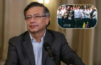 El presidente Gustavo Petro hizo un evento político en Medellín y en compañía de cabecillas de bandas delincuenciales. FOTO: Colprensa 