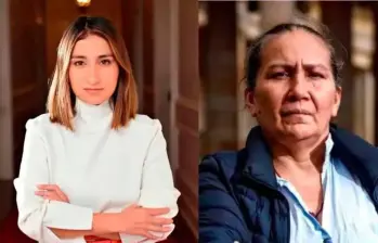 Laura Sarabia, quien ocupó diferentes cargos en el gobierno Petro, incluida la Cancillería, y su exempleada doméstica Marelbys Mesa. Foto: Cortesía.
