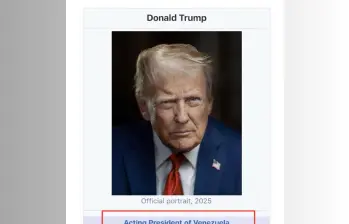 Esta fue la imagen que publicó Donald Trump en la que se autoproclama como presidente interino de Venezuela. FOTO: Truth Social
