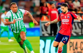 El delantero de Atlético Nacional, Alfredo Morenos, es uno de los referentes de ataque del cuadro verde. El atacante argentino Francisco Fydriszewski es el goleador de la Liga. Foto: Camilo Suárez