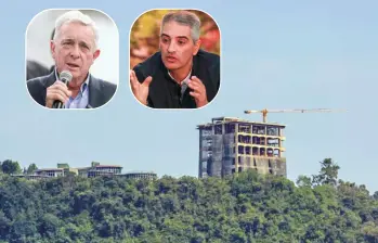 El expresidente Álvaro Uribe Vélez le solicitó al gobernador de Antioquia, Andrés Julián Rendón, que detenga la construcción ubicada en el alto de Las Palmas, en Envigado. FOTOS: Juan Antonio Sánchez, El Colombiano, Colprensa 