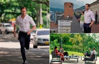 Algunas imágenes de las grabaciones de The night manager en Medellín: La Alpujarra, el Hotel Nutibara y Las Palmas. FOTOS Cortesía Prime Video.