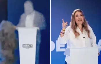 En el video de Valencia, una figura digital de Cepeda opta por desaparecer antes que debatir. FOTO: CAPTURAS DE VIDEO.