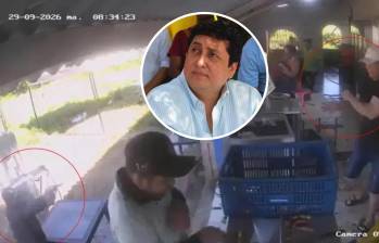 Cámara de seguridad registró el momento en que el joven señalado de participar en el ataque se acercó a ‘Jhon Calzones’, y le disparó en la finca La Selvita, en zona rural de Yopal. Foto: captura de video y redes sociales 