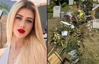 Terceros habrían vandalizado la tumba donde yace la influencer Valeria Márquez, en México. FOTOS: Tomadas de redes sociales 