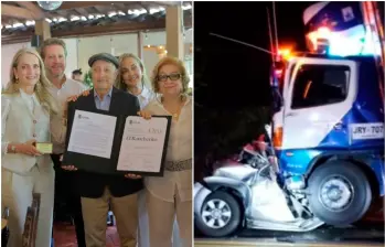 Hace apenas una semana la pareja de empresarios había recibido un reconocimiento del Concejo de Medellín por los 50 años de El Rancherito. FOTOS: Tomada de X @alejodebedout y captura de video
