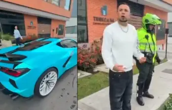 El conductor del Chevrolet Corvette C8 Stingray que intentó agredir a la Policía tiene antecedentes y estuvo en La Modelo. Fotos: captura de video tomado de @JD_Quinteror