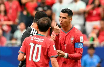Cristiano se mostró enfadado en el partido de Portugal ante Congo. FOTO AFP