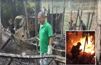 Así quedó la bodega tras el fuerte incendio que sufrió en la madrugada de este viernes. FOTO: Cortesía e imagen tomada de redes