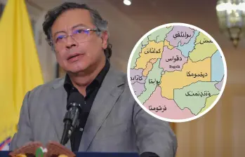 Con un mapa de Colombia con los departamentos en idioma árabe, usuarios en redes sociales le siguen reclamando al presidente Petro su desconexión con la situación del país. FOTO: Tomada redes sociales @infopresidencia y @davidcancino
