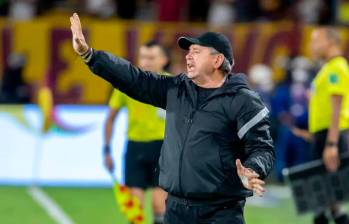 El entrenador antioqueño Hernán Darío Herrera dirige al Once Caldas desde finales de 2023, cuando relevó a Pedro Sarmiento (QEPD). FOTO: JUAN ANTONIO SÁNCHEZ