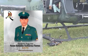 El sargento segundo Yuber Antonio Gutiérrez murió tras ser víctima de un explosivo de grupos armados ilegales. FOTO: Colprensa y Ejército
