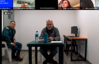 Salvatore Mancuso ante un magistrado de Justicia y Paz en audiencia de libertad. Foto: captura de pantalla