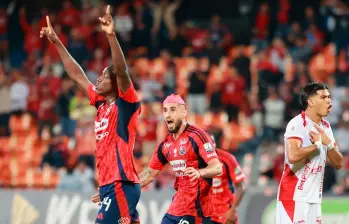 Baldomero Perlaza anotó el tanto del DIM. El delantero argentino Francisco Fydriszewski es una de las figuras del Medellín en el segundo semestre del año. FOTO: Manuel Saldarriaga