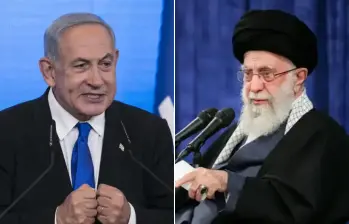 Avanza la disputa entre Benjamín Netanyahu y Alí Jamenei por el control de sus territorios. FOTOS: GETTY- AFP