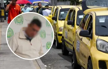 Durante el trayecto, Naranjo Becerra convencía a los pasajeros de pagar el servicio mediante un datáfono (Bold blanco) que él mismo portaba para hacerles el cambio de la tarjeta. FOTO: Julia Cesar Herrera, Policía Nacional y Fiscalía General de la Nación