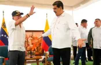 Presidente Gustavo Petro y el capturado Nicolás Maduro. Foto: Presidencia