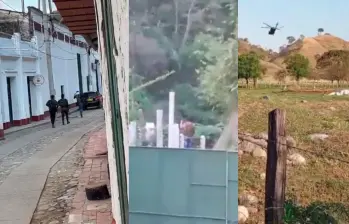 El Carmen ha sufrido en los últimos tres días ataques a las estaciones de Policía de una de sus veredas y el casco urbano, además de una total libertad de guerrilleros del ELN para patrullar la zona. FOTOS: Captura de videos