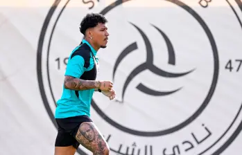 Roger Martínez en su primer entrenamiento con Al-Shabab. FOTO: X Al-Shabab